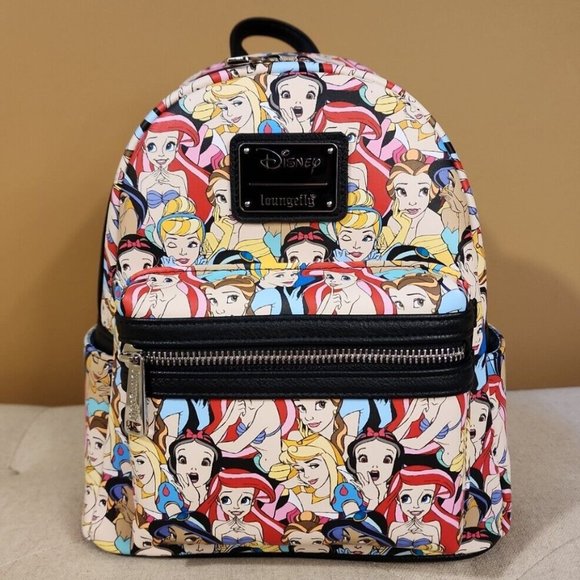 Loungefly Disney Classic Princess AOP Mini Backpack NEW ( A ) Actual Print main image 6